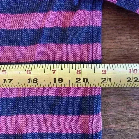 TALBOTS Pink & Blue Stripe Linen Knit Long Sleeve Open Cardigan Sweater Size 1Xp - Picture 9 of 11